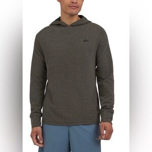 NWT Quicksilver Men's Textured Pullover Charcoal Dry Flight Hoodie Size S